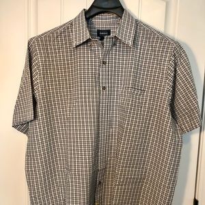 Harbor Bay black & white plaid sport shirt